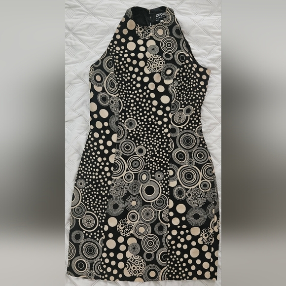Ice Cube by Michael Dresses & Skirts - 🌟 Black White Retro Sleeveless Geometric Circle Print Patterned Dress Size 2🌟